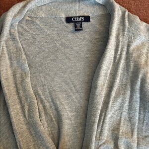 Chaps Heather Gray Open Cardigan
